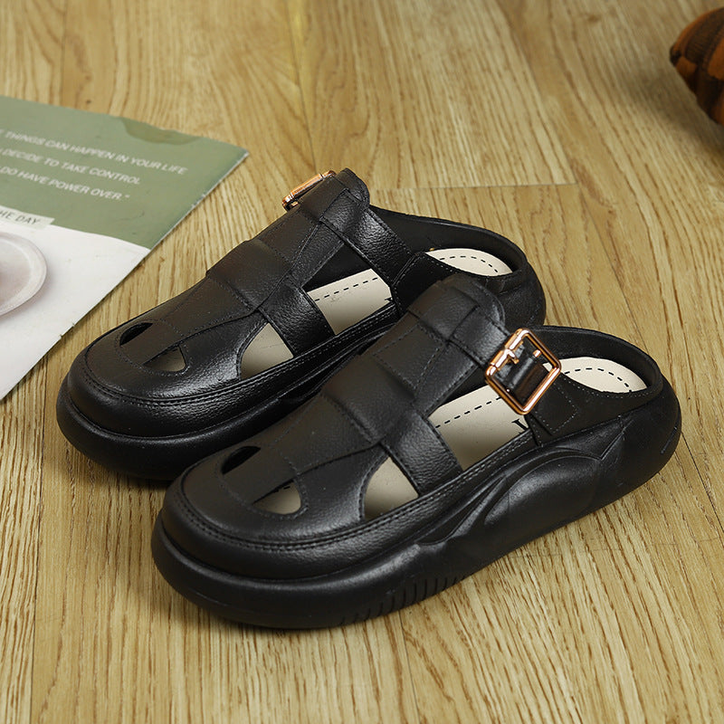 🔥👡【36-41】Miękki materiał ze sztucznej skóry z gumy, antypoślizgowa wyściółka dla dodatkowego bezpieczeństwa