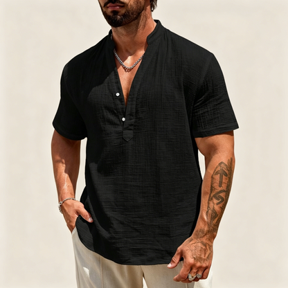 【S-3XL】Prosta, jednokolorowa męska koszulka polo, przewiewna, swobodna, odpowiednia na różne okazje.