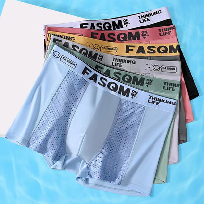 🔥【L-4XL】Calzoncillos bóxer de malla transpirable de seda helada para hombre 【6 unidades por 32 euros】
