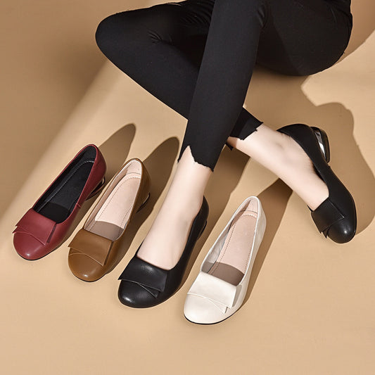 【35-41】😍👍2026 nowe modne damskie skórzane buty z miękką podeszwą