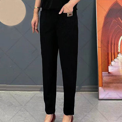 🔥50% de descuento en oferta🔥【M-6XL】Pantalones casuales versátiles ligeramente elásticos de talla grande para mujer