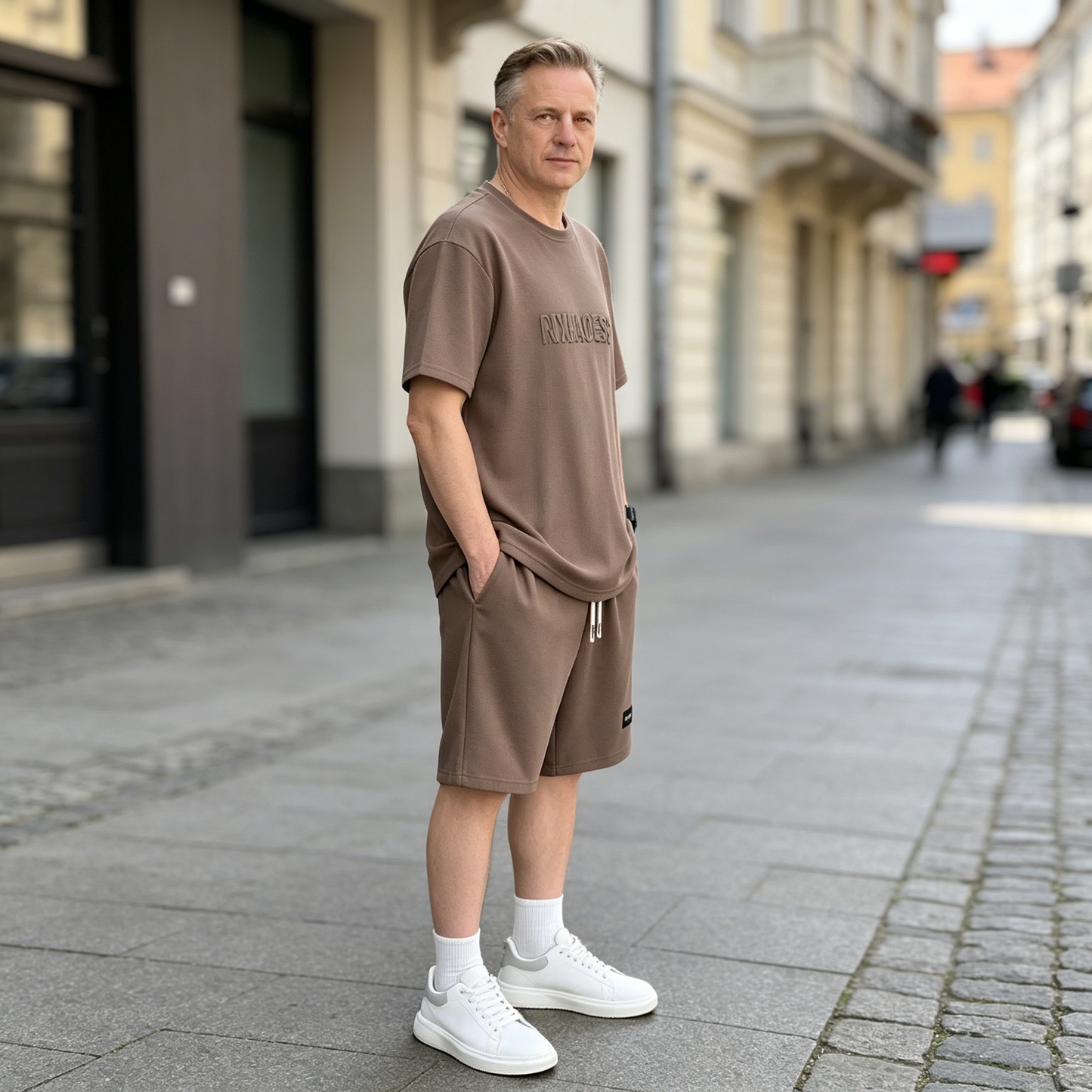 ✨【Płatność przy odbiorze】Męski 2-częściowy letni zestaw sportowy – wygodna koszulka z krótkim rękawem i spodenki na co dzień i do domu