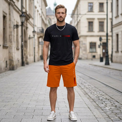 ✨【S-3XL】Męski 2-częściowy letni zestaw sportowy – wygodna koszulka z krótkim rękawem i spodenki na co dzień i do domu