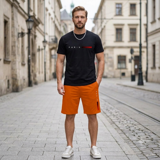 ✨【S-3XL】Męski 2-częściowy letni zestaw sportowy – wygodna koszulka z krótkim rękawem i spodenki na co dzień i do domu