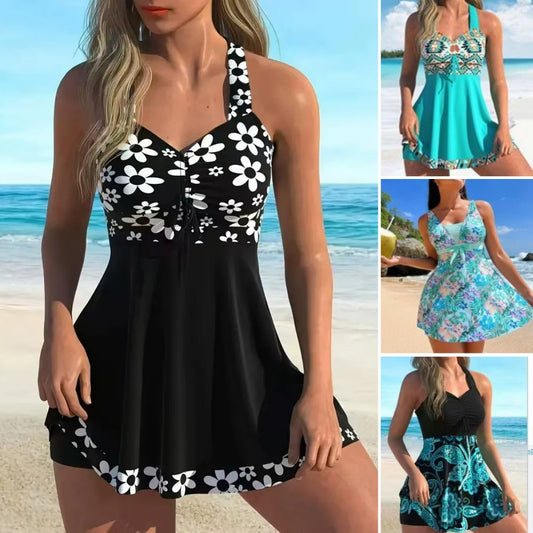 【50% POPUSTA】🌴🏖️👙【S-6XL】Elegantni kupaći kostim velikih dimenzija s printom za žene, 🏖️ pogodan za plažu, sunčanje, plivanje, zabavni park, kupanje u termalnim izvorima