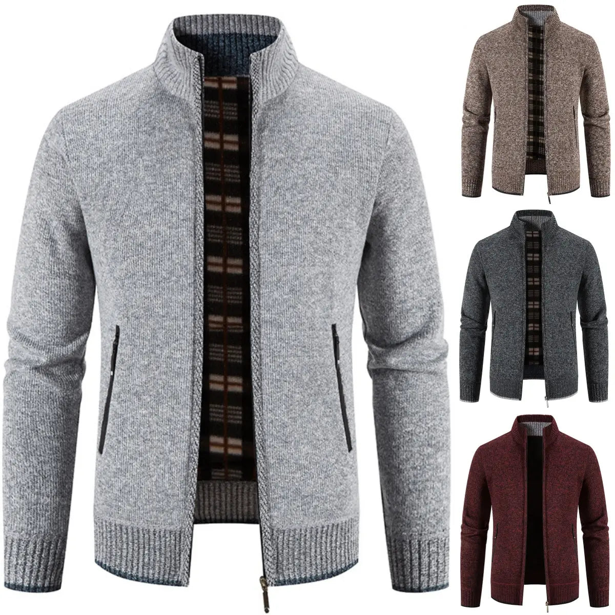 ✨【50% zľava: M-3XL】Nový pánsky zimný komplet 2026 – bunda s hrubým golierom a polar podšívkou + vesta + pulóver