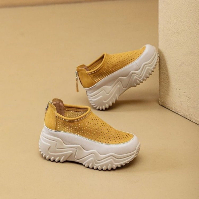 🔥👡【35-40】Nuevas sandalias de verano hechas de cuero genuino con suela gruesa transpirable y suela exterior hueca