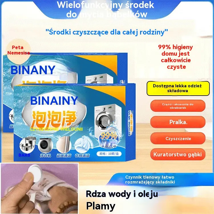 🎁【50% zniżki】Wielofunkcyjne musujące tabletki czyszczące – nie wymagają szorowania, wystarczy namoczyć, aby usunąć plamy