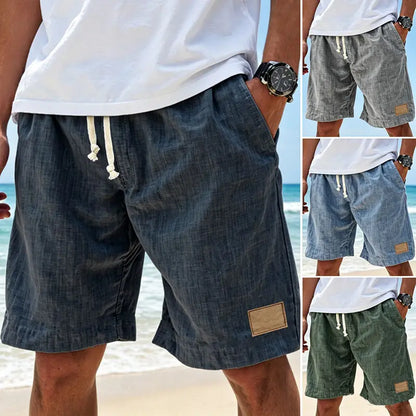 ⏳🔥【Ostatni dzień z 50% rabatem】👖 【S-5XL】【55-110 kg】Męskie, codzienne szorty ściągane sznurkiem z imitacji lnu na rok 2026 (rozmiary plus size).