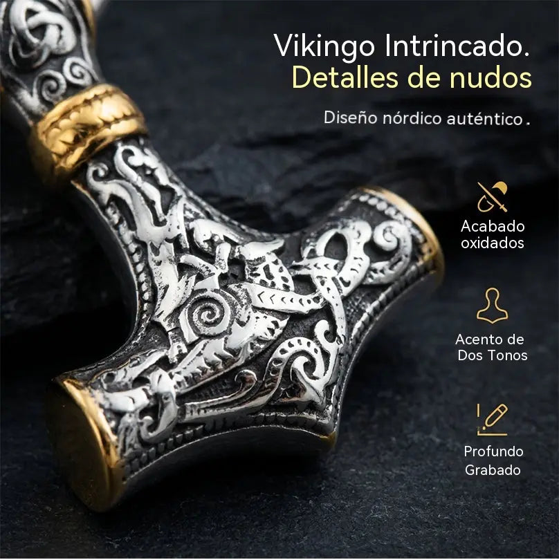 ⚡ 50% de descuento 🔥 Collar con martillo vikingo de Thor