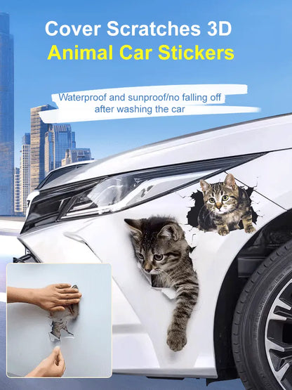 【Kupite 1, dobijte 1 gratis】🐱Trodimenzionalna naljepnica za mačke u obliku automobila, može se koristiti za zidne naljepnice u kupaonici, spavaćoj sobi i dnevnom boravku
