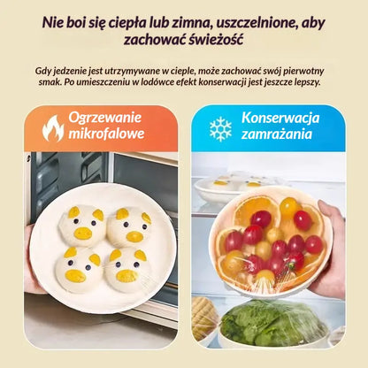 🔥【Oferta specjalna na ostatni dzień: połowa ceny】✨500 sztuk elastycznych, bezpiecznych w kontakcie z żywnością i wielorazowych osłon na żywność