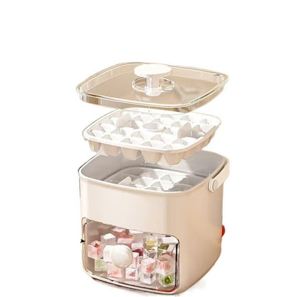💞[Rabat ograniczony czasowo]【50% zniżki】💥🥤🧊 Kostkarka do lodu z funkcją magazynowania lodu: produkuje 48 kostek lodu na raz, pokrywa zabezpieczająca przed wyciekiem 🏖️✅