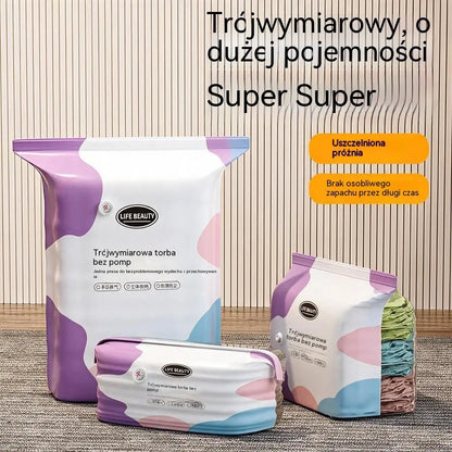 🧳 5 sztuk za jedyne 119 zł 💨 Duże, elastyczne worki próżniowe do przechowywania: Nie wymagają pompki, są szczelne, idealne do oszczędzania miejsca w walizce i w domu ✈️