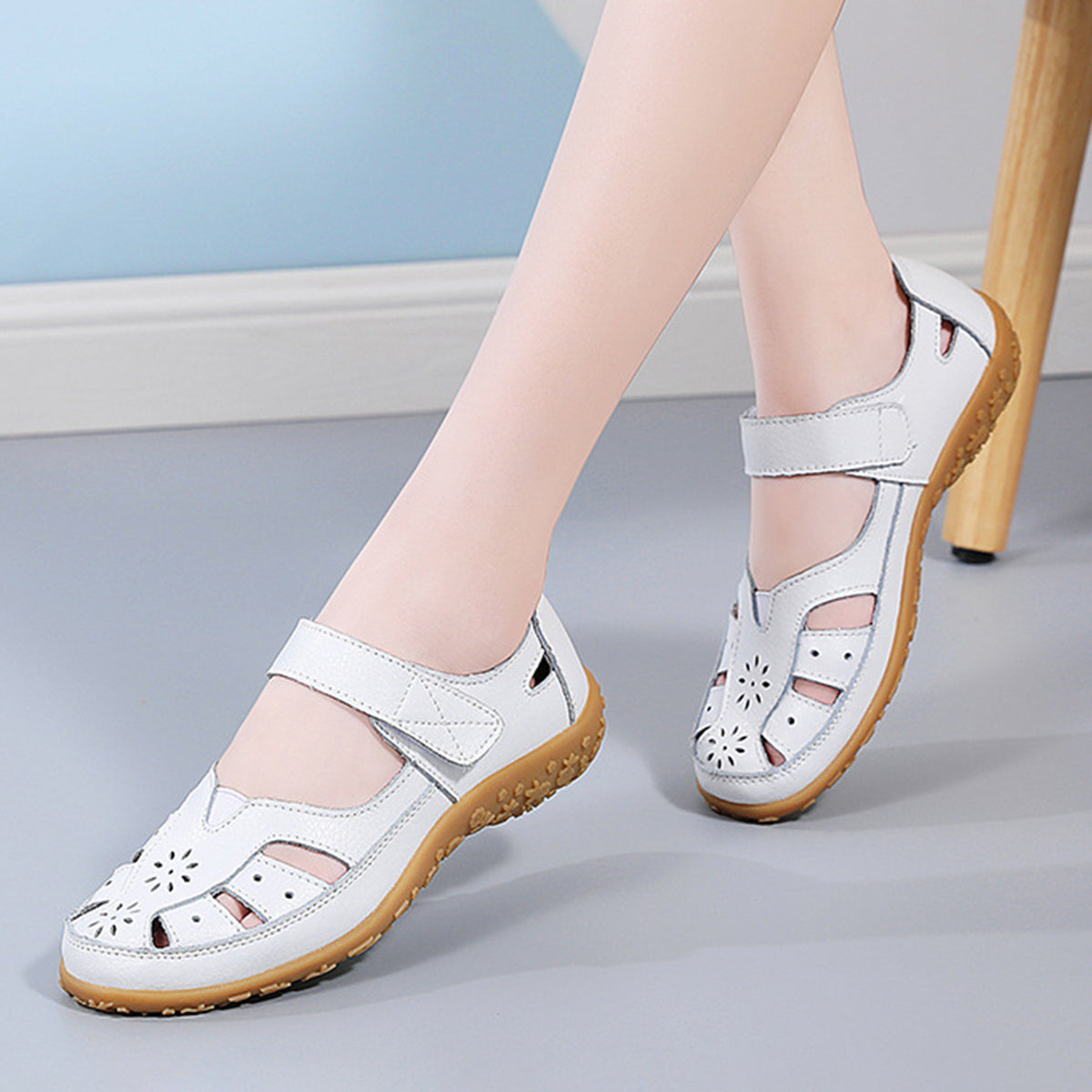 👡【Zniżka ograniczona czasowo】【36-42】🔥Eleganckie i wygodne płaskie sandały ortopedyczne dla kobiet, wykonane z miękkiej skóry naturalnej, wygodne i oddychające.