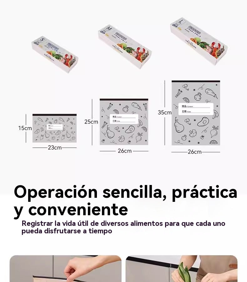 🔥🔥【Artículos para el hogar】 Bolsa de almacenamiento sellada con papel de aluminio para alimentos refrigerados 2025, fácil de usar.