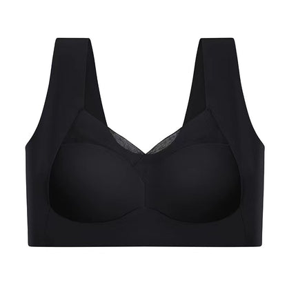 【50% zniżki】Biustonosz push-up z lodowego jedwabiu bez fiszbin, duży rozmiar