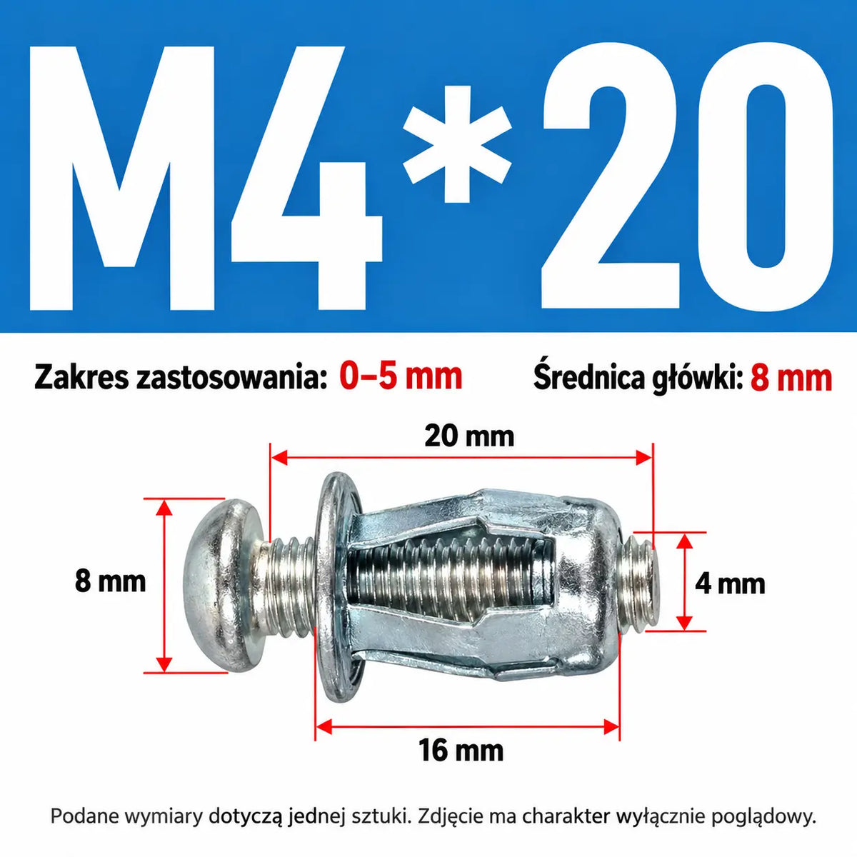 🔥50% taniej [100 sztuk] Śruba rozporowa M4 M5 M6 / Nakrętka nitowana