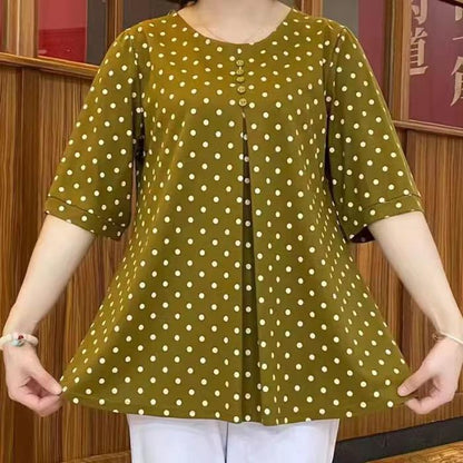 ✨【Купете 1, вземете 1 безплатно】💞【L-5XL】Нова есенна риза с щампа на точки за 2026 г.