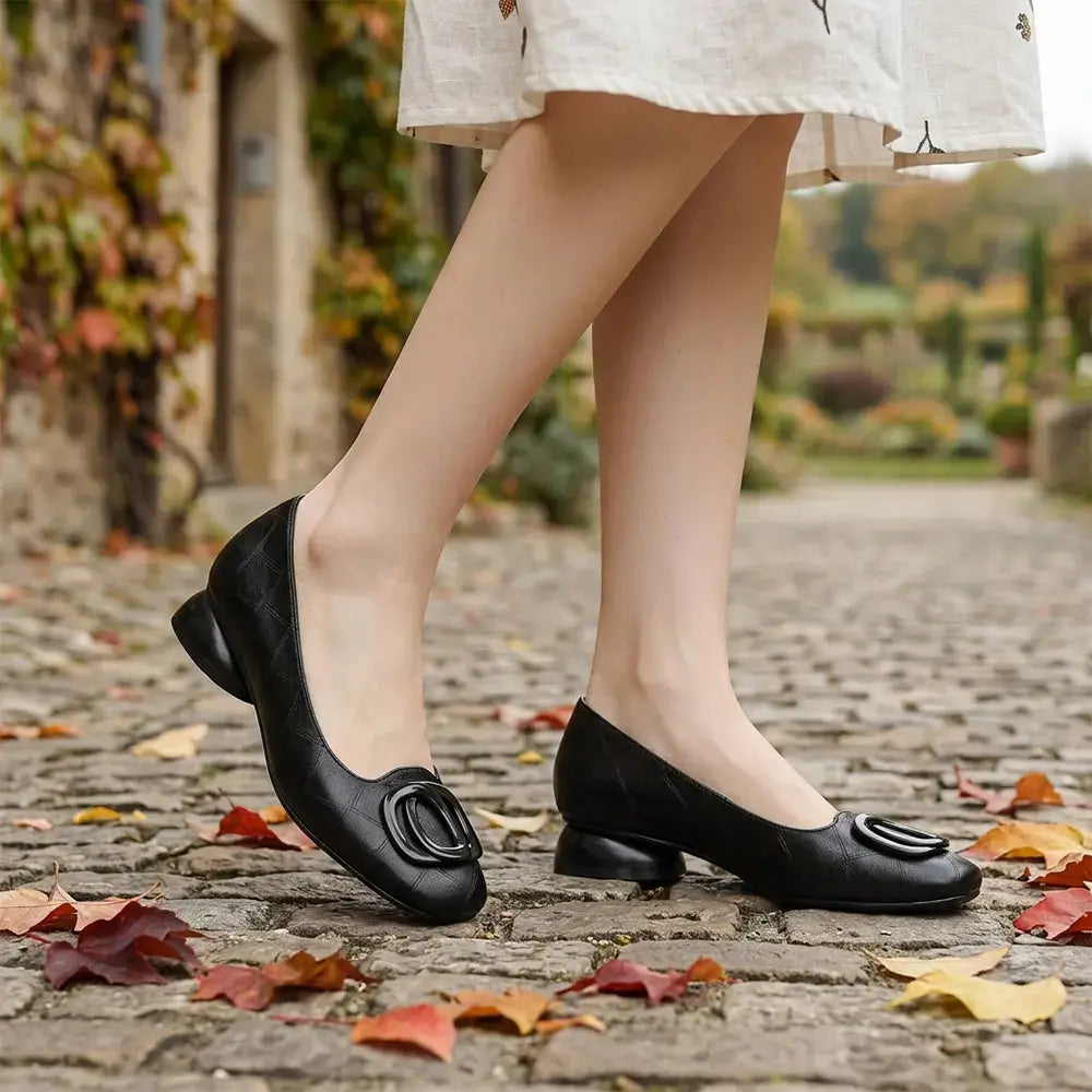 👡Damskie, francuskie, retro, płaskie buty Mary Jane – z okrągłym noskiem i niskim wycięciem – w stylu retro, wygodne i codzienne