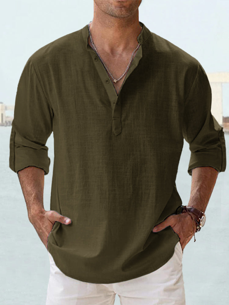 【S-5XL】Camisas de manga larga de algodón y lino para hombre, de alta calidad, de moda y muy populares en Europa y América (2025).