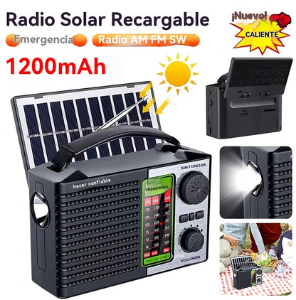🏕️💥Oferta especial💥🏕️ Radio multifunción portátil solar, ✅Admite escucha de frecuencia completa de banda completa ✅Admite modo Bluetooth