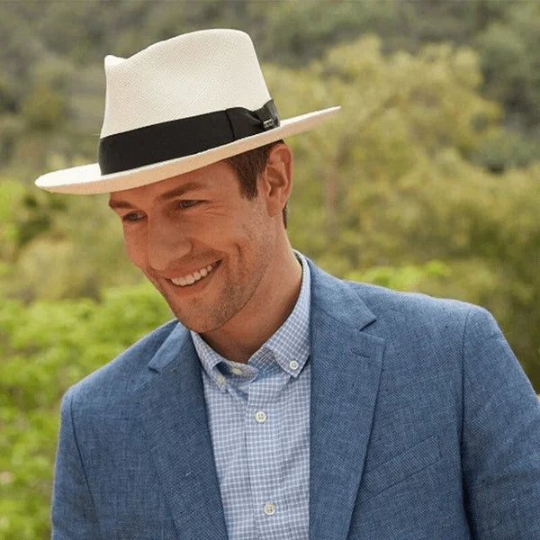 👒【56-58cm】Sombrero de palma tejido a mano ecuatoriano con protección solar de verano para hombres y mujeres.