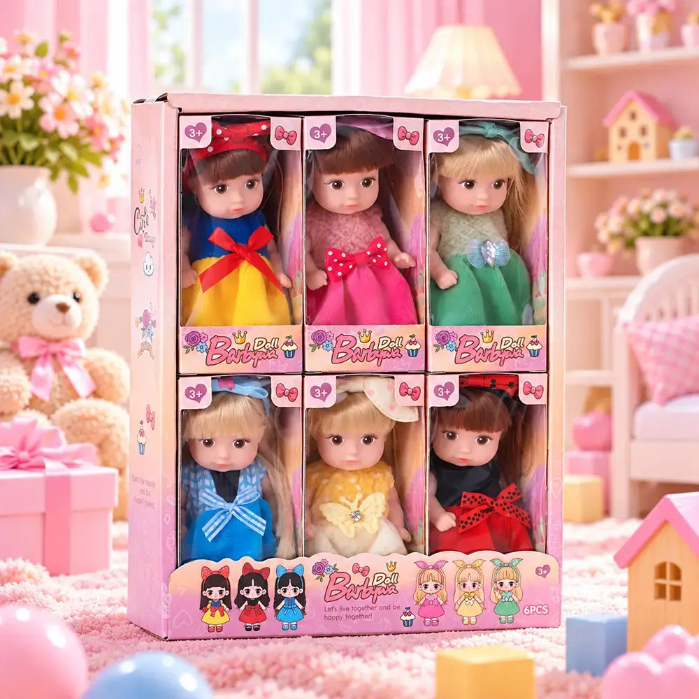 👸 Sada miniatúrnych zberateľských bábik pre dievčatká · Dlhé vlasy a pohyblivé kĺby · Séria Princezné a séria Casual · Perfektný darček!