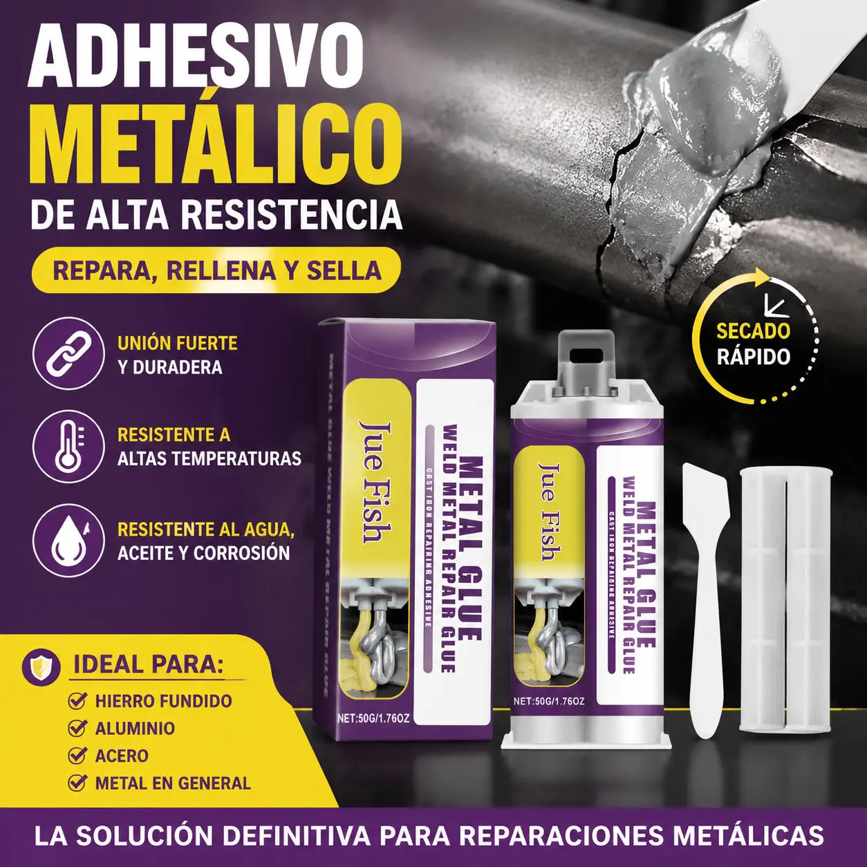 ⚡【2 kompleta za 23 eura】🔩 Metalno ljepilo – Popravno ljepilo za metalno zavarivanje ✨