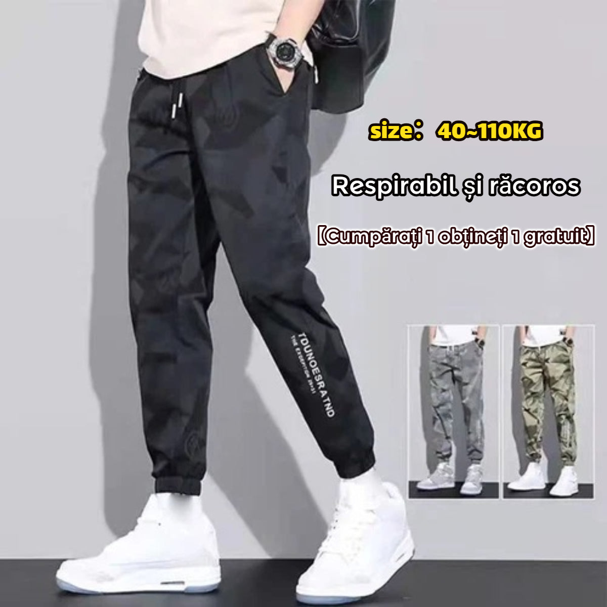 【M-5XL】Letnie, cienkie, luźne, wygodne, szybkoschnące spodnie outdoorowe w kamuflażu męskie