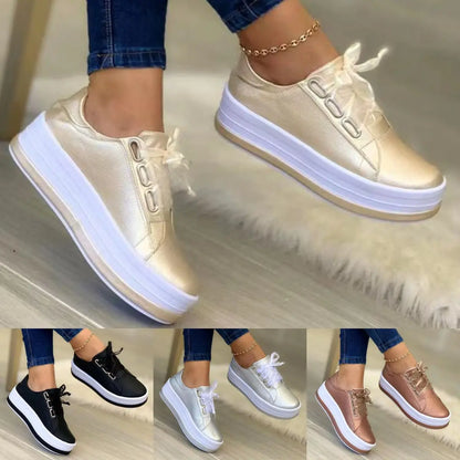 Nowe damskie buty codzienne z okrągłym noskiem i grubą podeszwą (35–43)