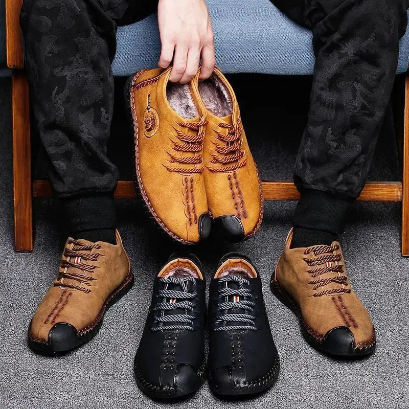 【38-48】Nowe, duże, męskie, skórzane buty codzienne, lekkie i przewiewne.
