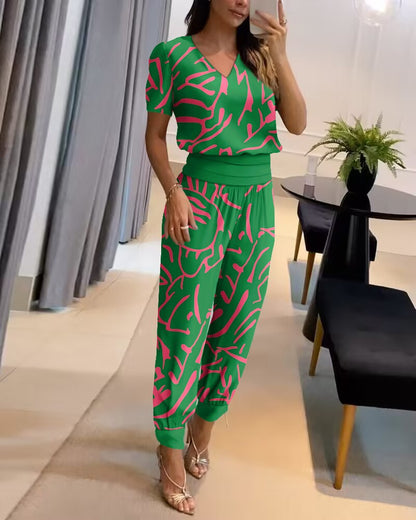 🔥【Zniżka ograniczona czasowo】【S-2XL】🔥Dwuczęściowy damski komplet w casualowym stylu，Dwuczęściowy komplet podkreślający szczupłą talię