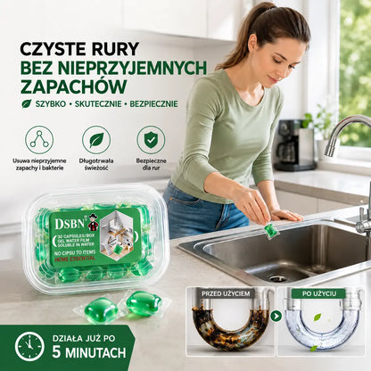 2 opakowania (łącznie 100 tabletek) 🏠💧 Kapsułki dezodoryzujące do odpływów – skład oparty na bioenzymach neutralizuje nieprzyjemne zapachy bezpośrednio u źródła.