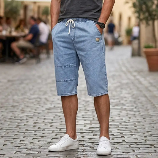🔥【Zniżka ograniczona czasowo】【M-8XL】🔥 Męskie szorty jeansowe o długości 3/4, dopasowane i modne na lato
