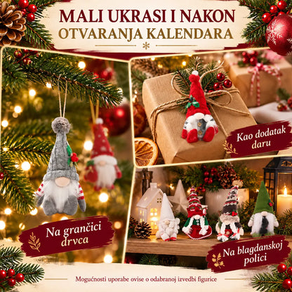 🎄🎅✨【1 set, 24 prozorčića】Adventski kalendar 2026. s patuljcima – 1 nasumični patuljak i 23 različite figure od PVC-a / pliša.