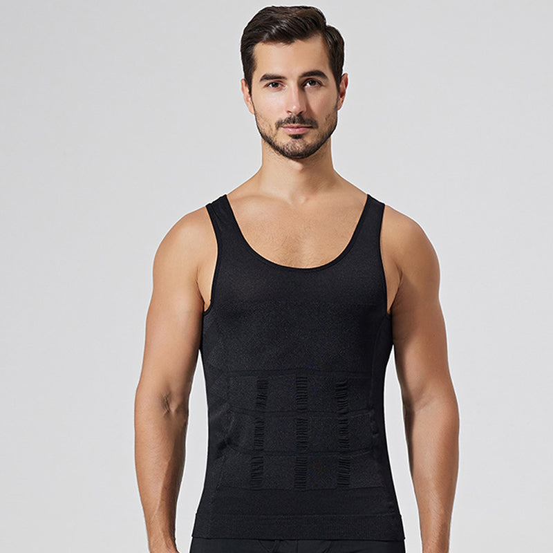 【50% de descuento】⚡ Fajas moldeadoras para hombres, camisetas sin mangas con control de barriga, contorno de busto