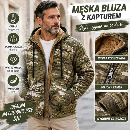 👨‍💻🧥✨【S-5XL】🔥Nowa męska bluza z kapturem i zamkiem błyskawicznym w stylu retro, z cyfrowym nadrukiem 3D