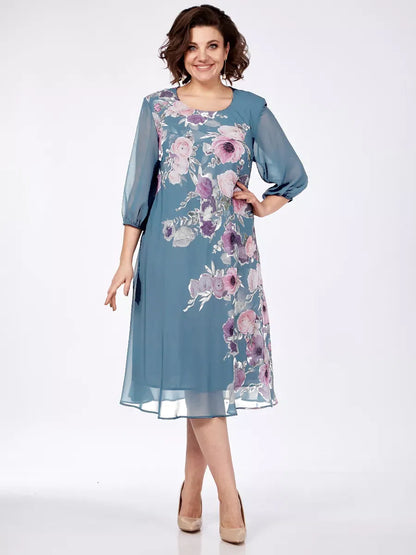 🌸 49% de descuento 💥💕【S-5XL】Elegante vestido de gasa de primavera con estampado floral 2026🌷