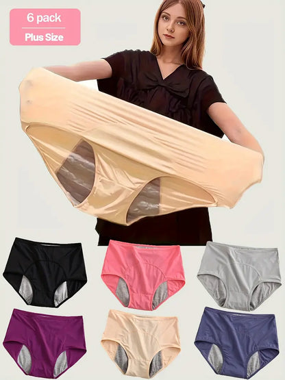 🎀【Kup 3, otrzymaj 3 gratis】 🩲【L-8XL】 Damskie majtki menstruacyjne z wysokim stanem, szczelne, bawełniane, bardzo szerokie