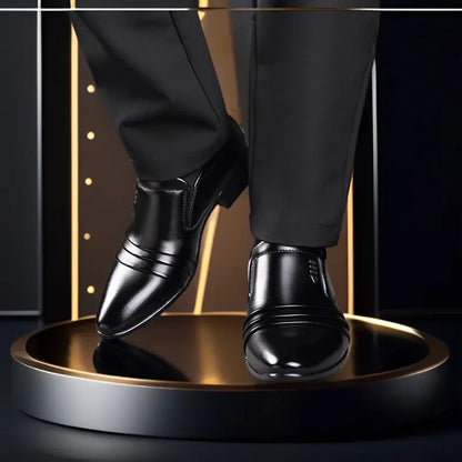 🔥【Zniżka ograniczona czasowo】🔥 Buty męskie skórzane 38–48 – casual i eleganckie, podwyższona podeszwa 2026