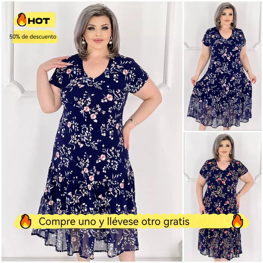 【Oferta especial en tienda】🌌💕【S-5XL】 Vestido sencillo, cómodo y de alta calidad para damas europeas y americanas 2025