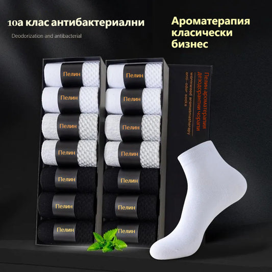 🧦【50% отстъпка】💥Дезодориращи, удобни и абсорбиращи потта чорапи с аромат на див див пелин 【Комплект от 7 чифта】✅️