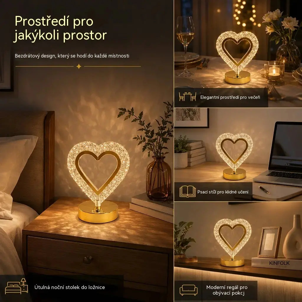 📢📢 Sleva 50 %! ✨ Skleněné noční světlo s geometrickým designem: dotykové ovládání, 3 barvy, nabíjení přes USB, 🏠 útulné osvětlení do ložnice.