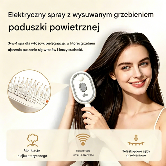 ⚡💨 Elektryczny opryskiwacz z grzebieniem masującym i poduszką powietrzną