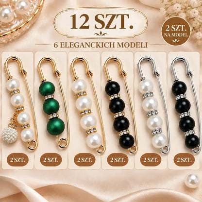 ✨ Eleganckie perłowe klipsy do regulacji talii i dekoltu (zestaw 12 sztuk: 6 wzorów × 2 sztuki) 👗 | 💎 Bez szycia · Eleganckie i praktyczne