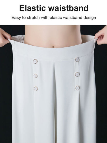 【🔥Hot Sale】💖【M-5XL】Modna ženska suknja širokih nogavica s visokim strukom na draperiju, prozračna, mekana i udobna, nezaobilazan dio vaše ljetne garderobe