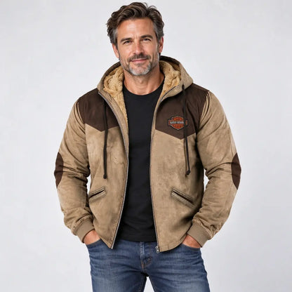 Chaqueta con capucha para hombre nueva 2026: gruesa y afelpada, resistente al frío y cálida