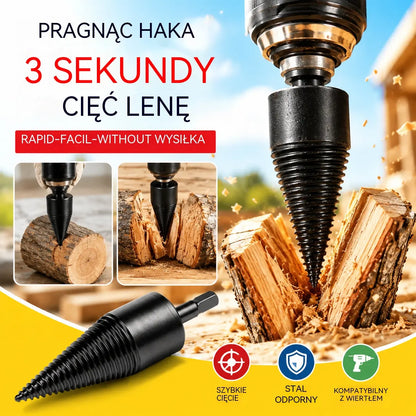 🔥【Wiertło do rozbijania drewna o średnicy 50 mm + 3 rodzaje adapterów o różnych wymiarach】Elektryczne wiertło do rozbijania drewna z wzmocnionego stali, mocne i oszczędzające siłę