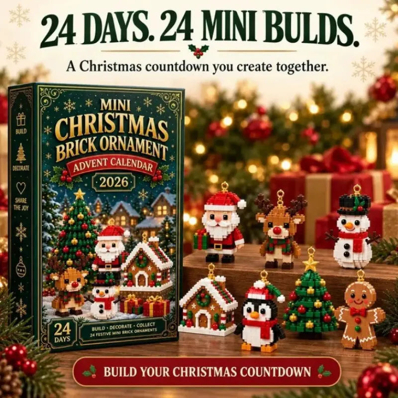 Mini adventski kalendar s 24 kućice i božićnim ukrasima od kocaka